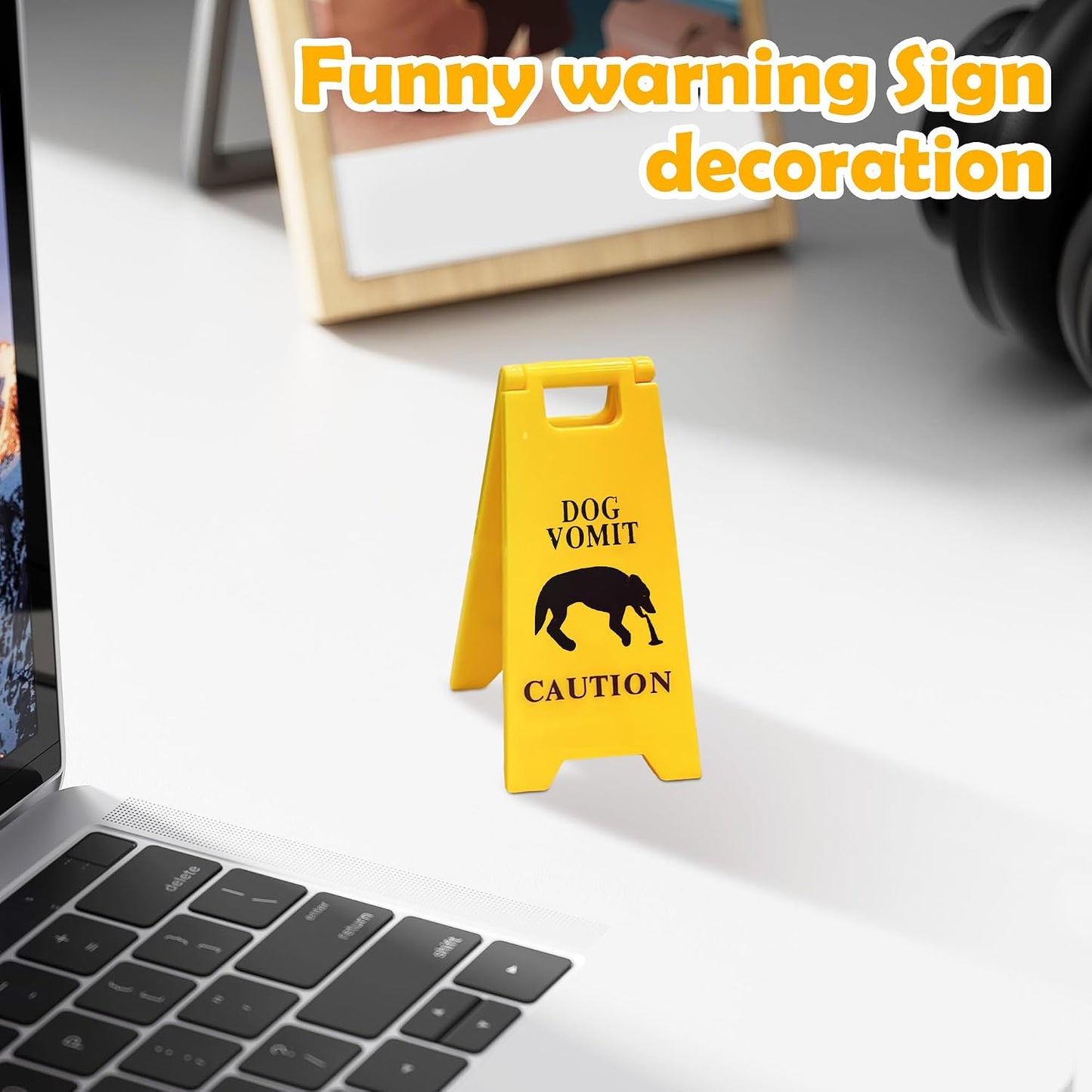 Señal precaución vómito perro decoración 3d mesa