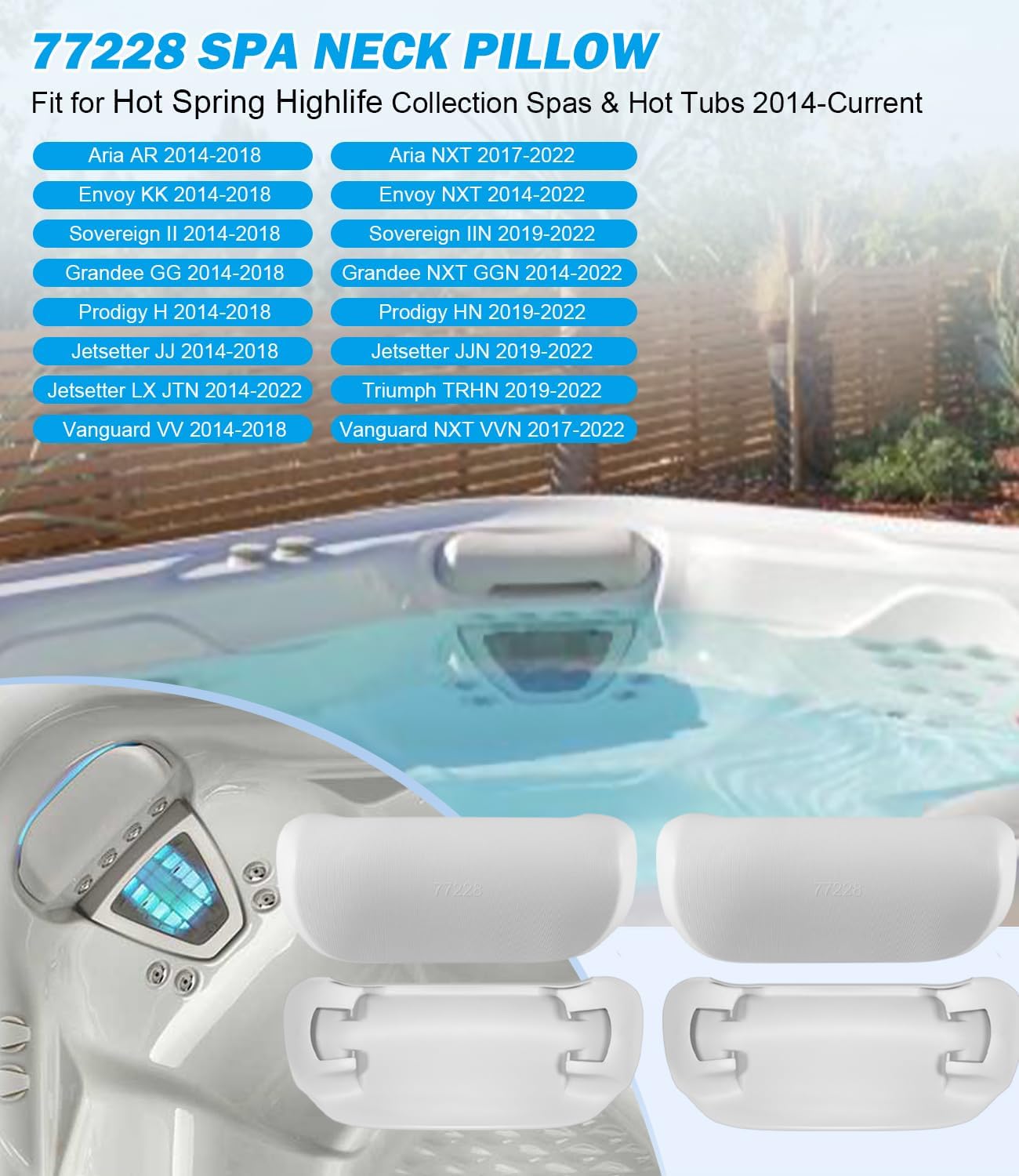 4 Almohadas Cuello Repuesto Spa Highlife 2014-actual Gris