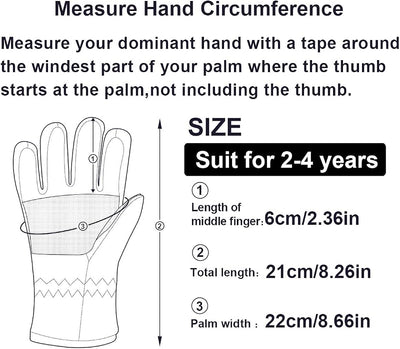 Guantes esquí niños 1-4 años cálidos para nieve