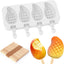 Moldes de silicona con forma de mango 4 cavidades 3D para paletas y cake pop con palitos de madera