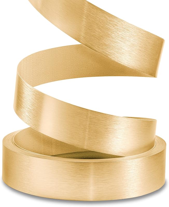 Bandas borde PVC 1.5" x100 ft aluminio cepillado dorada