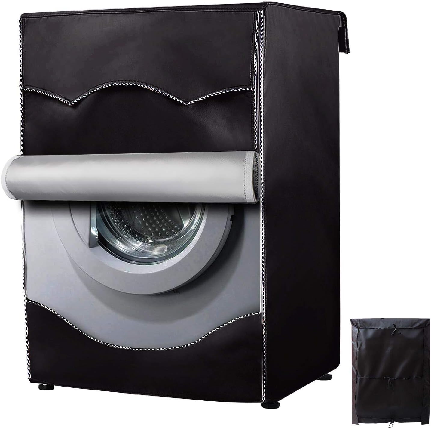 Cubierta lavadora frontal impermeable XXL negro