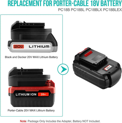 Adaptador batería 20V a 18V para Porter Herramientas