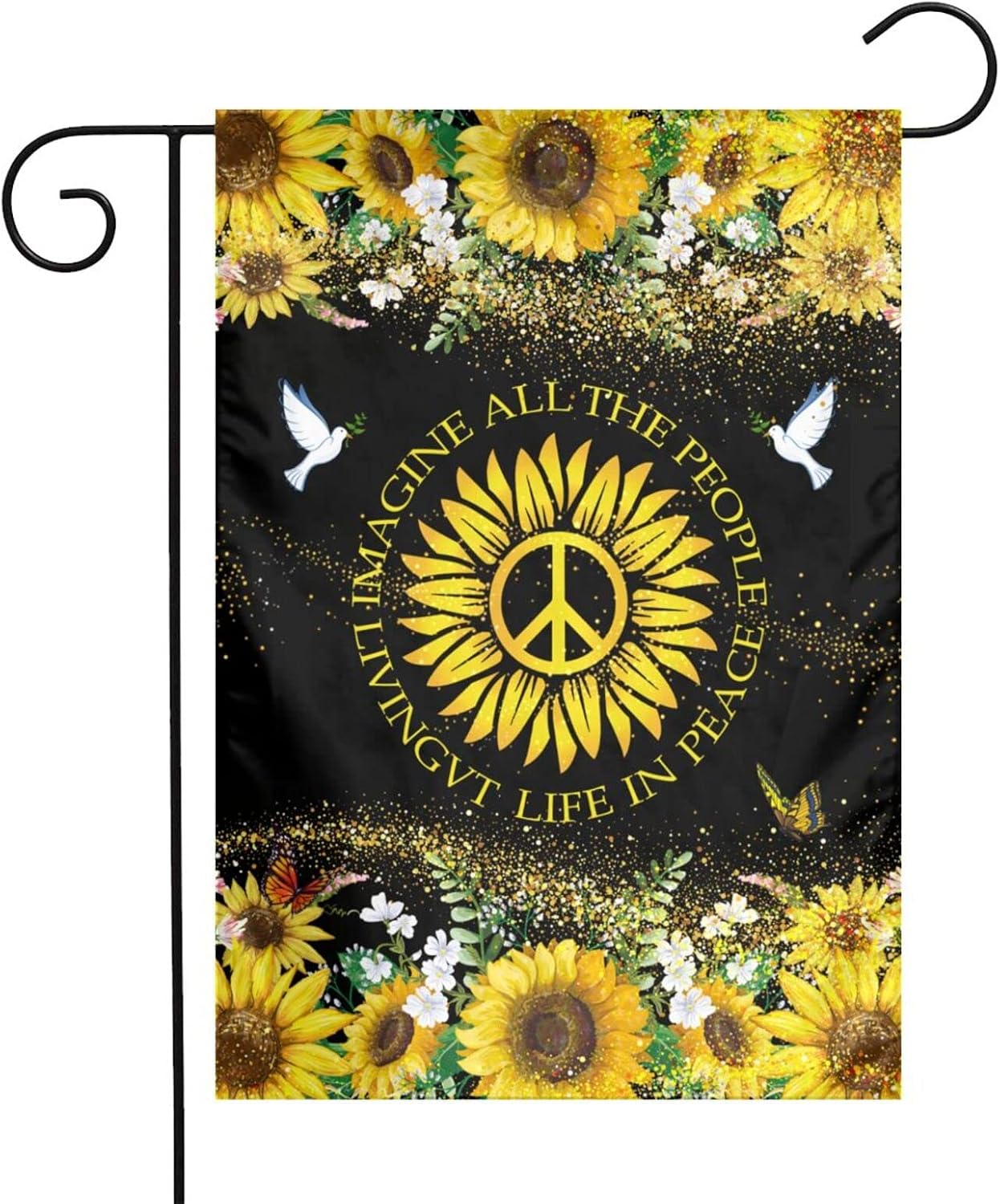 Bandera jardín doble cara 12x18pulg brisa girasol