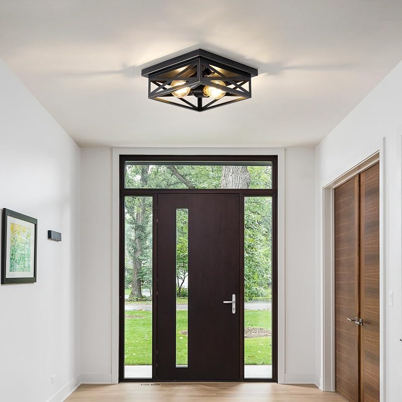 Lámpara techo cocina dormitorio 2 luces metal moderno