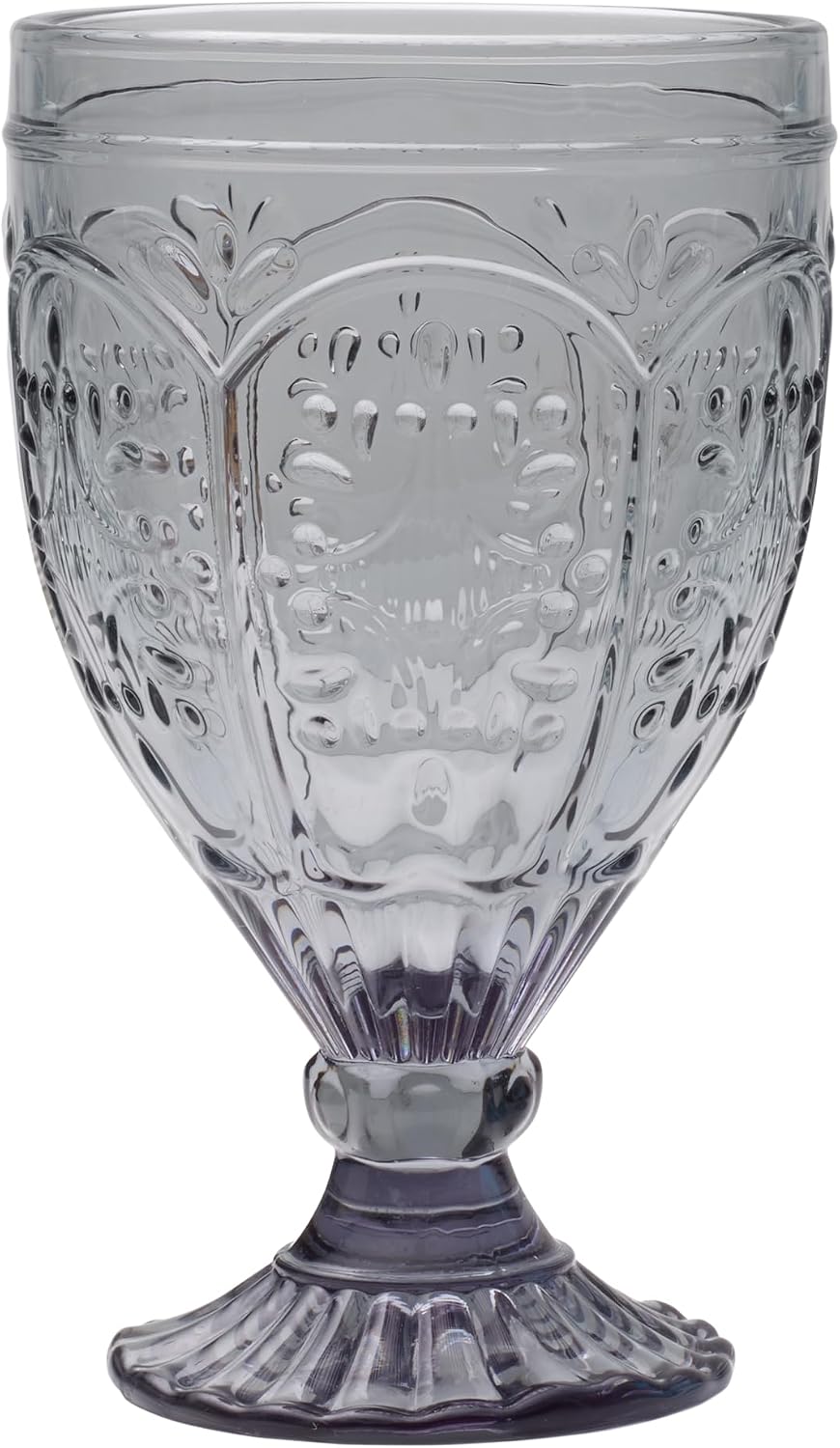 Vasos de mesa con pie ornamental set 4 humo