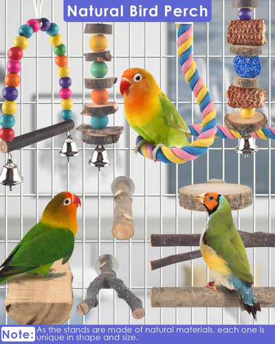 10 Pzas Juguetes Madera Pájaros Columpio Cuerda Pata Horquilla