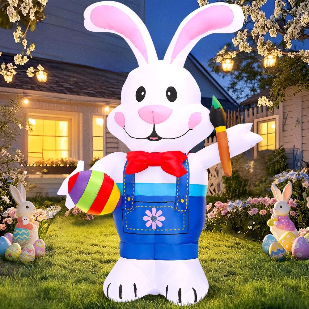 Inflable Pascua 6ft con luces LED para patio jardín