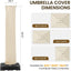 Funda sombrilla exterior con cremallera UV impermeable beige