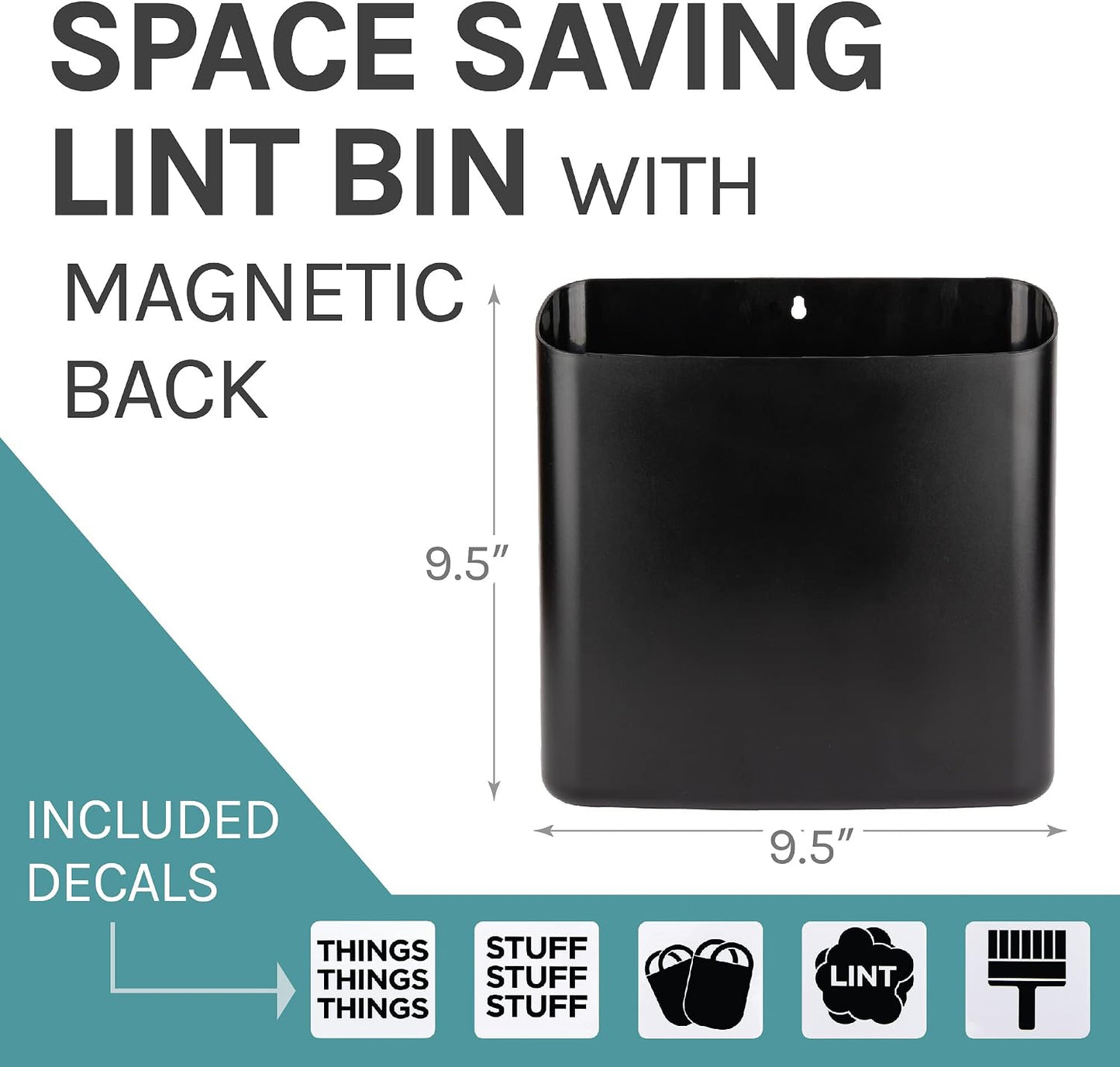 Contenedor pelusa negro magnético cubo basura pared