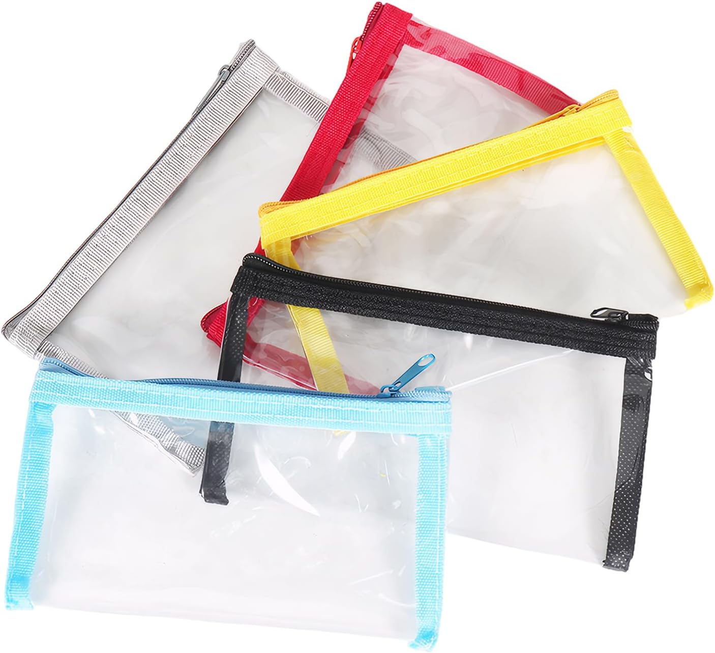 5 bolsas maquillaje transparente con cremallera 6.3x3.5pulg