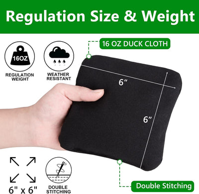 Set 8 bolsas frijoles Cornhole resistentes con transporte
