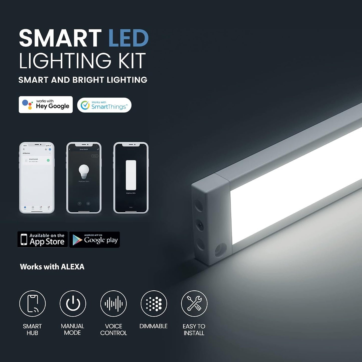 Kit Iluminación LED 12pulg Regulable Alexa Google Blanco