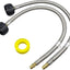 2 Mangueras Propano 1/4pulg Inox 20pulg Con QCC1