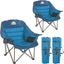 Set 2 sillas camping acolchadas XL plegables 450lb