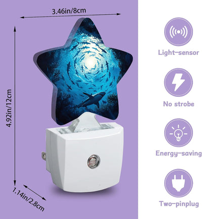 Luces nocturnas tiburones con sensor pared para niños