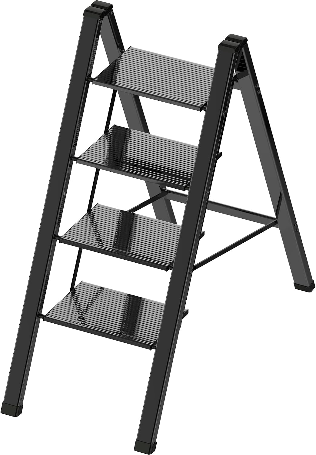 Escalera plegable aluminio 4 peldaños 330lb color negro