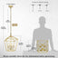 Candelabro dorado 4 luces estilo granja base E12