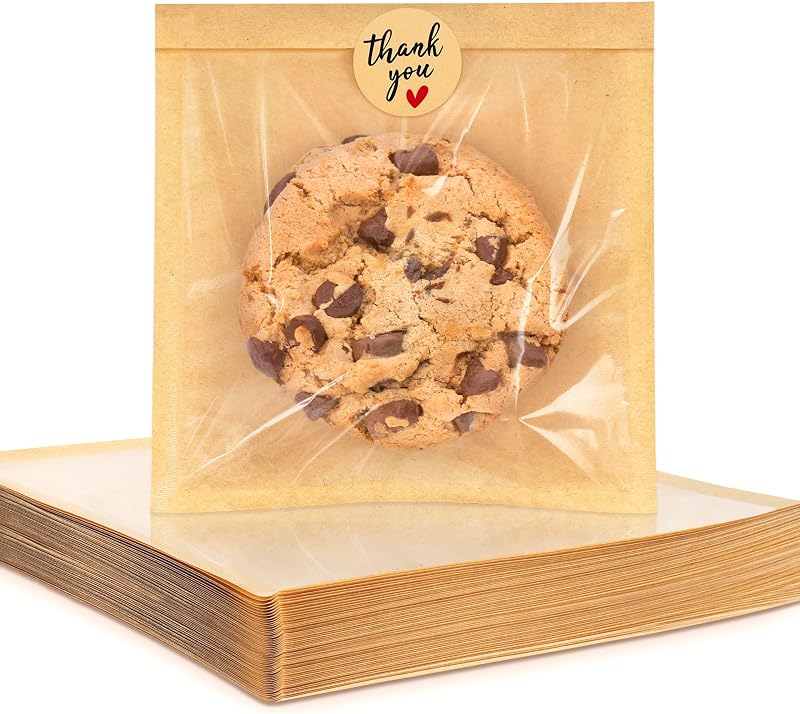 300 Bolsas Empaque Galletas 5.7x6.5pulg con Ventana