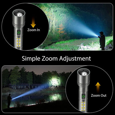 Linterna LED recargable 2000lm 6 modos IPX4 táctica