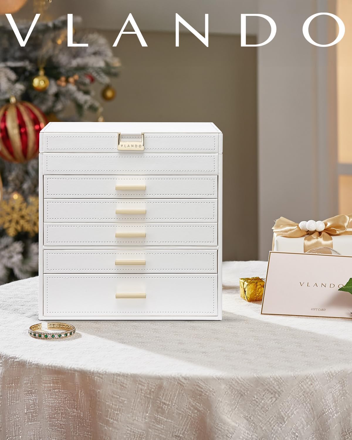Caja organizadora joyas 6 capas para collar anillo