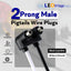 Cable conector macho 2 clavijas luces gálibo 7pulg 10pzas