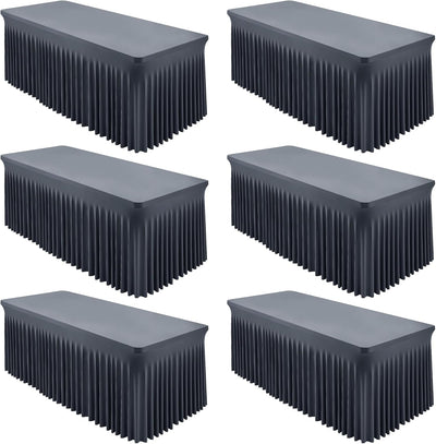 6 Manteles Elastano Gris para Mesas 6ft Ajustables Bodas