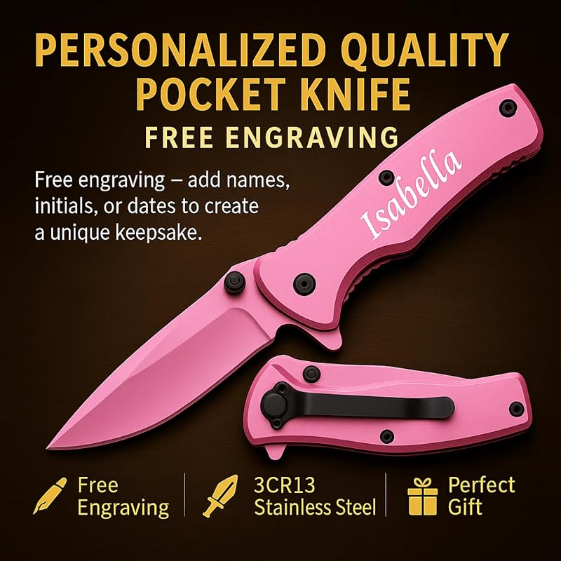 Cuchillo bolsillo acero inox grabado regalo cumpleaños