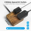 Regleta sobretensiones 8 tomas con USB-C y USB-A acabado madera