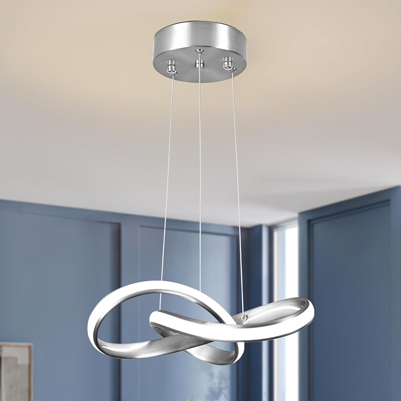 Lámpara colgante LED araña níquel 4500K ajustable 59"