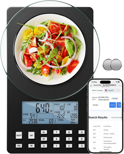 Báscula alimentos con calculadora nutricional 11lb para fitness