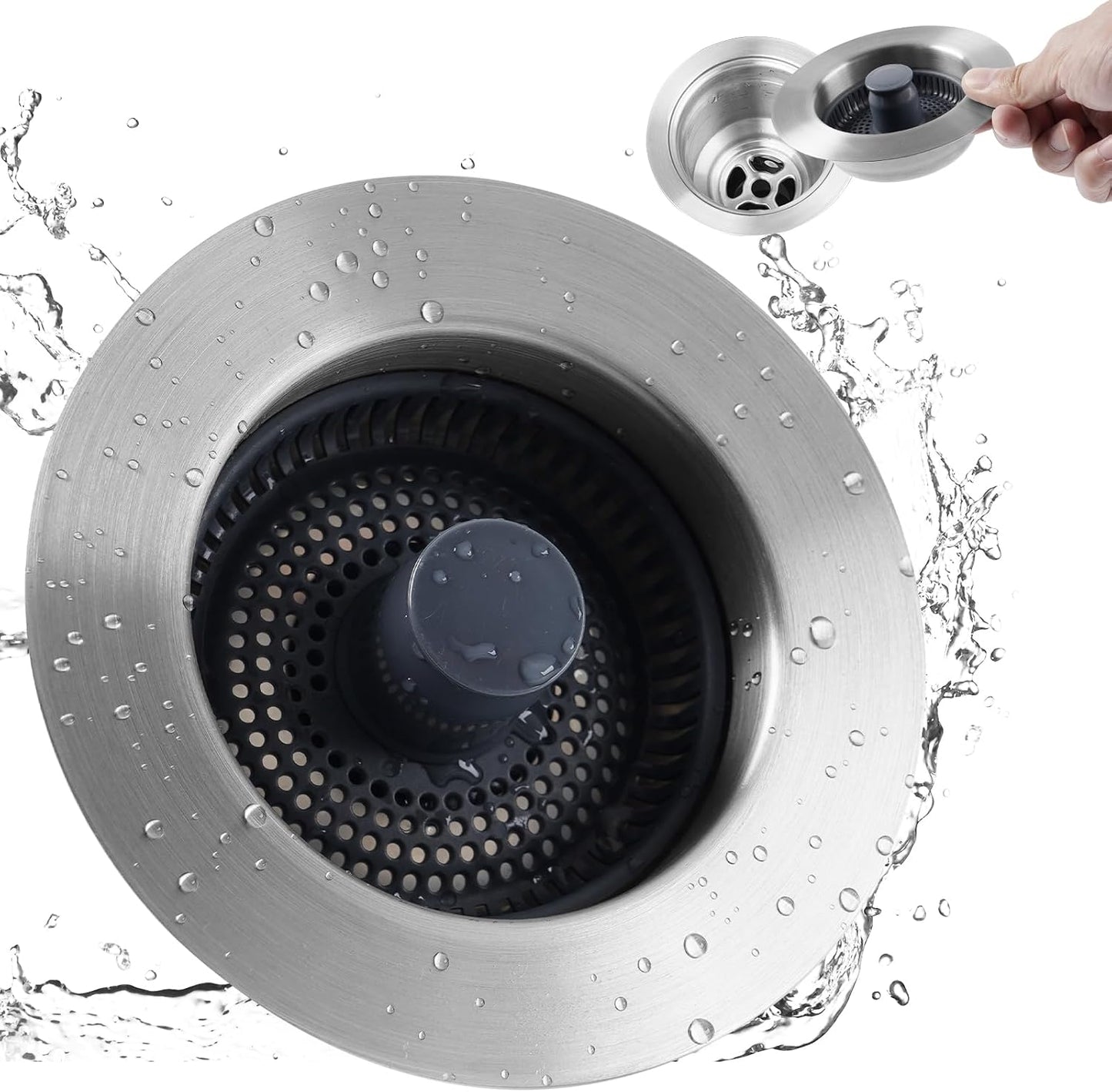 Colador acero inox 3en1 para fregadero antiatasco
