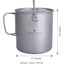 Botella titanio 25.4-98.1oz con tapa plegable camping spork