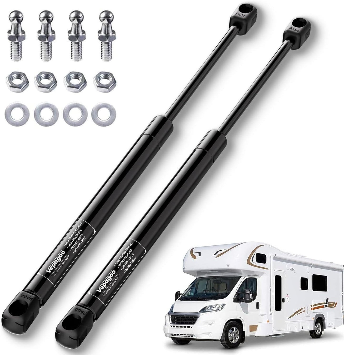 2 Soportes Gas 20pulg 150lb Amortiguadores Caravana