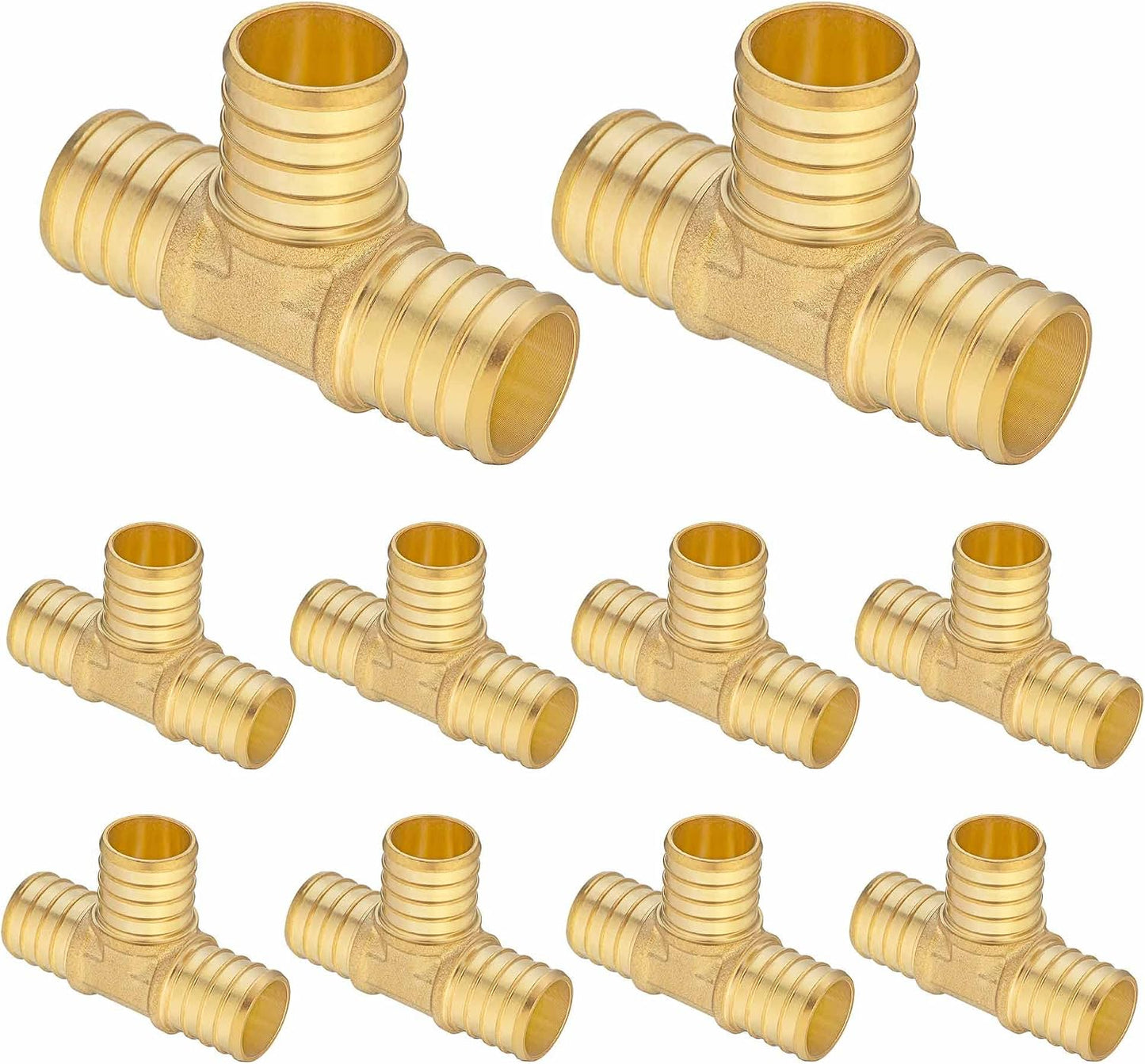 Pack 10 accesorios tubería latón crimpado T adaptador PEX 1pulg