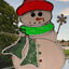 Muñeco nieve vidrieras con bufanda atrapasoles