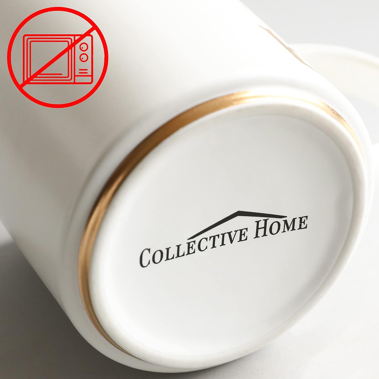 Taza cerámica monograma dorado 15oz con caja