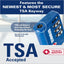 Cerradura TSA equipaje combinación reconfigurable 4 azul