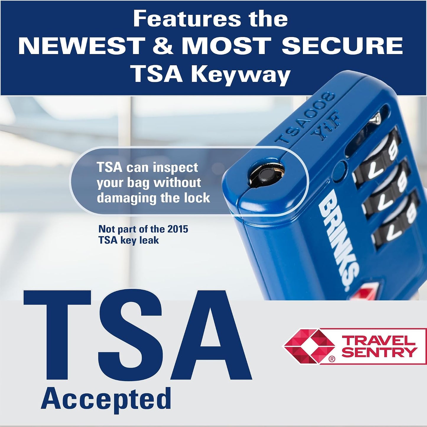Cerradura TSA equipaje combinación reconfigurable 4 azul