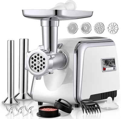 Picadora carne 5en1 3000W acero inox tubos salchichas