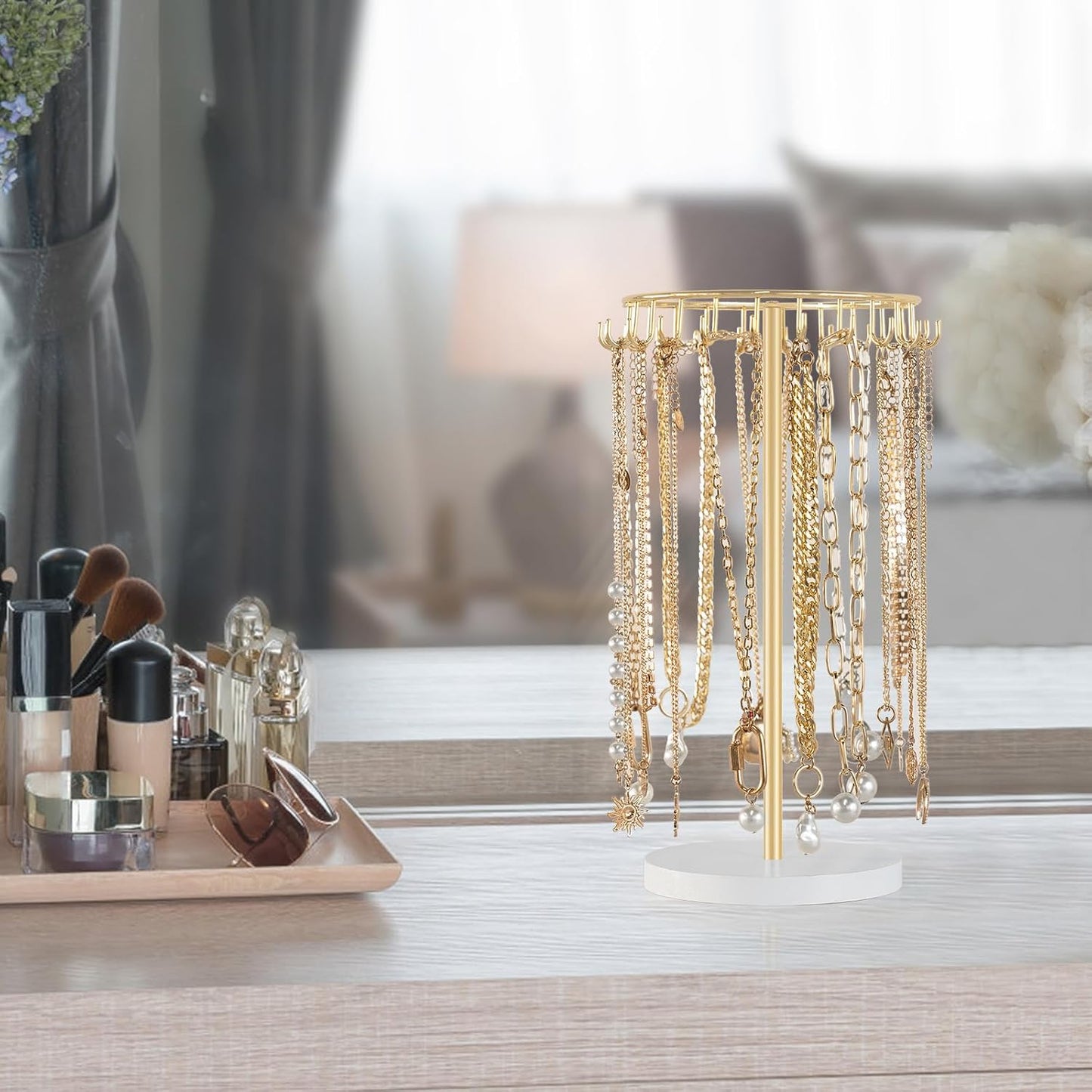 Soporte collares metal 22 ganchos para joyas y llaveros