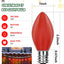 50 Bombillas C7 Cerámica Roja Luces Navideñas Vintage