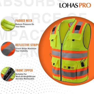Chaleco seguridad reflectante hombre clase 2 con bolsillos