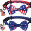 Collar gato bandera USA pajarita campana 4 de julio