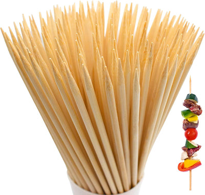 200 Pinchos Bambú 10pulg para Asar Barbacoa Kabob
