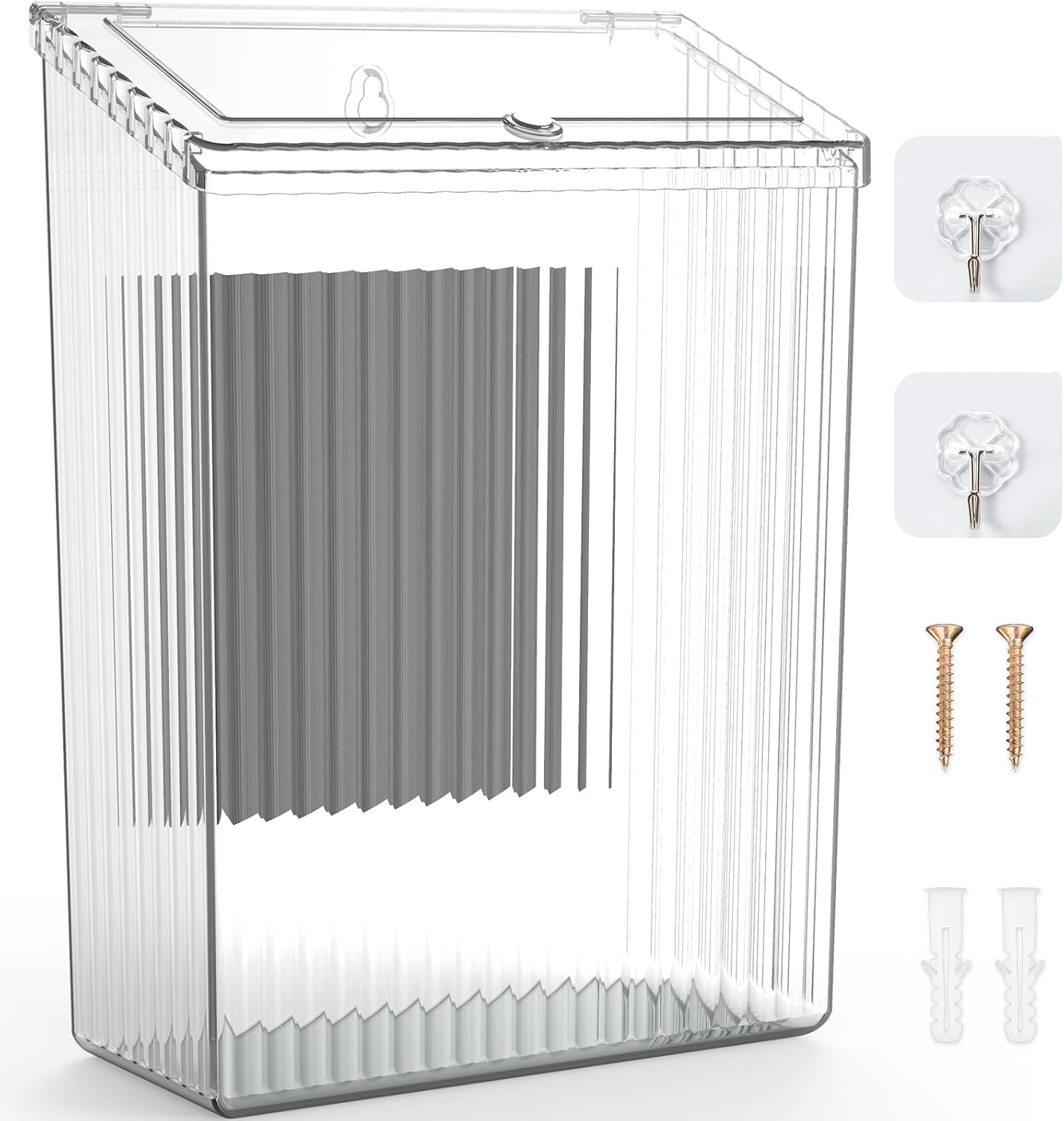 Cubo basura magnético delgado transparente para cocina