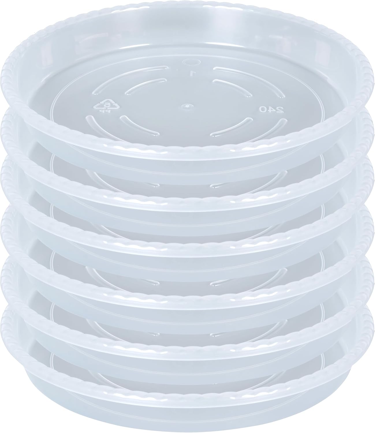 6 Pzas Platillo Plástico Transparente 10pulg para Maceta Interior
