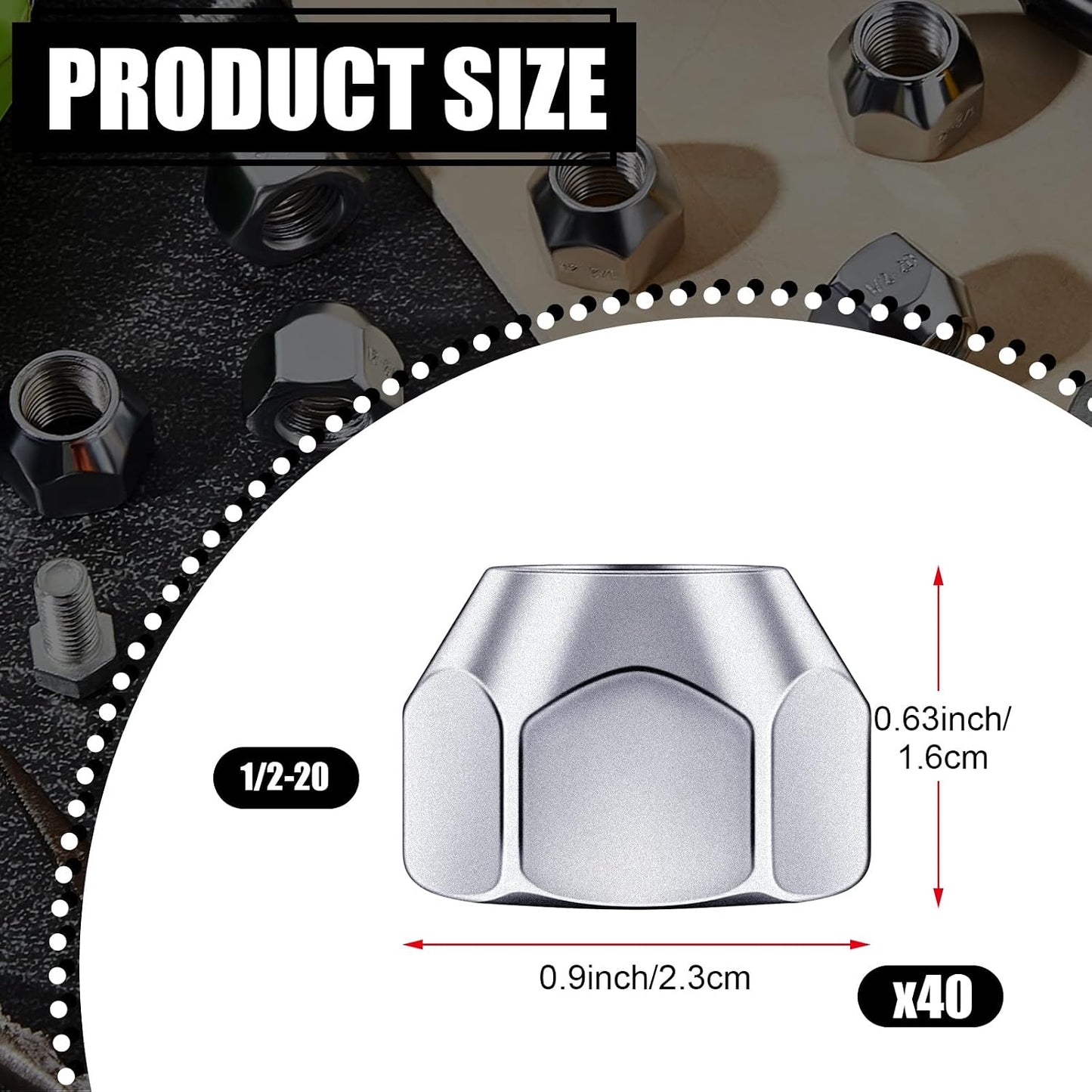 Tuercas orejeta remolque 1/2-20" plateadas 40 pzas
