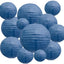 20 Linternas Papel Azul Marino 6-12pulg Colgantes Decoración