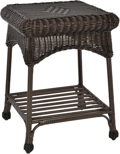 Mesa auxiliar para muebles de patio mimbre espresso